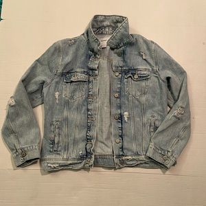 Distressed jean jacket!!